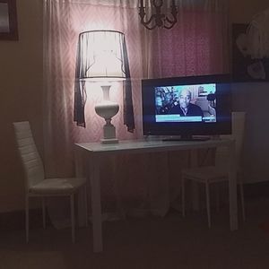 Glass table. Including 4 chairs